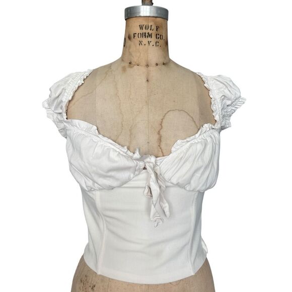 I.A.M.GIA Off White Corset-Style Crop Top Size S - Picture 1 of 6